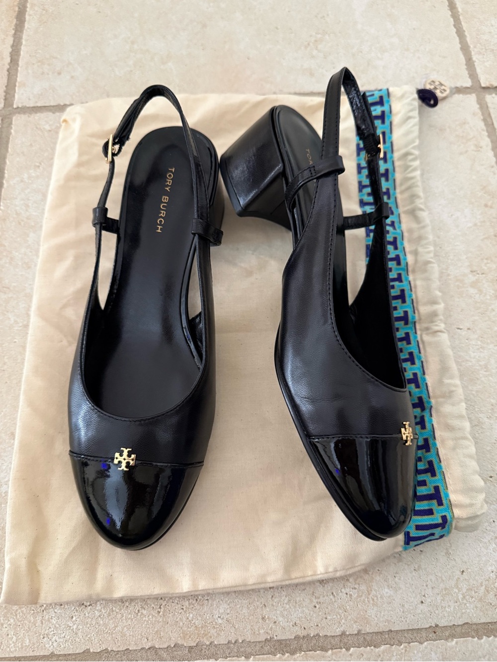Tory Burch like new!! Black sling back. Size 7